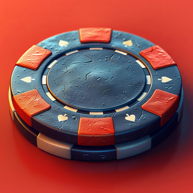 poker chips on a red background