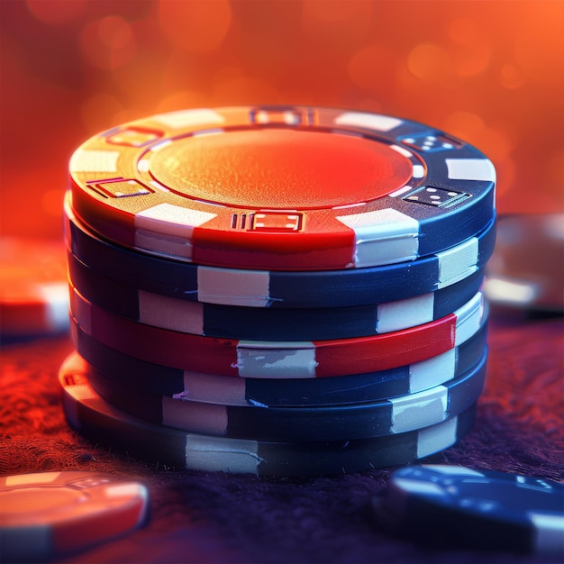 poker chips on a red background