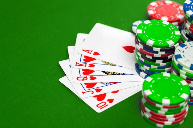 Poker chips on the table