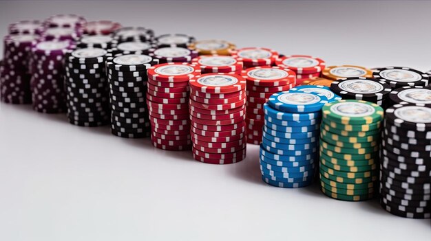 Poker Chips on white background