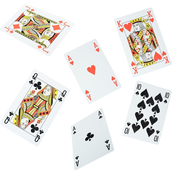 Poker playing cards gambling and betting concept