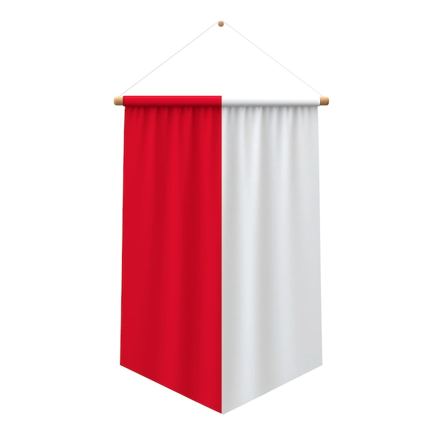 Poland flag cloth hanging banner 3D Rendering