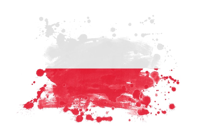 Poland flag grunge painted background