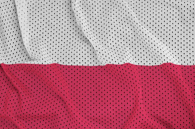 Poland flag printed on a polyester nylon sportswear mesh fabric