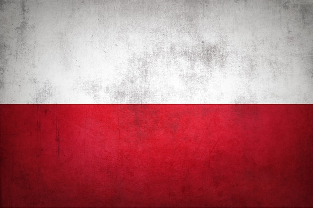 Poland flag with grunge texture.