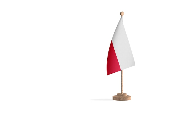 Poland flagpole with white space background image