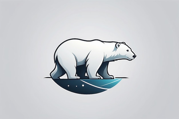 Photo polar bear logo in a minimalist style