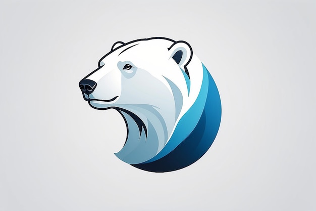 Polar Bear Logo in a Minimalist Style