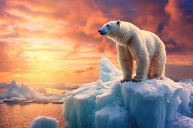 Polar bear at the North Pole