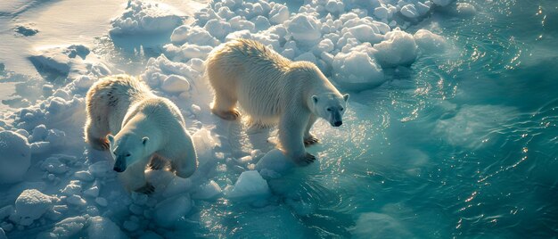 Photo a polar bear in a snowy winter mammal wild animal in arctic or iceland which ungulates