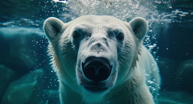 polar bear underwater