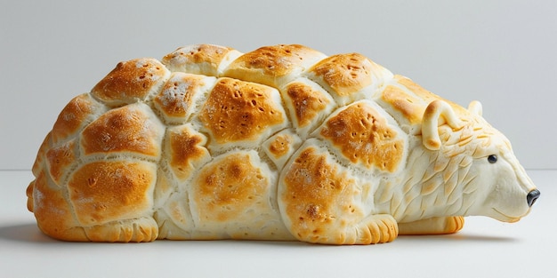 Polar BearShaped Bread in Real Photography