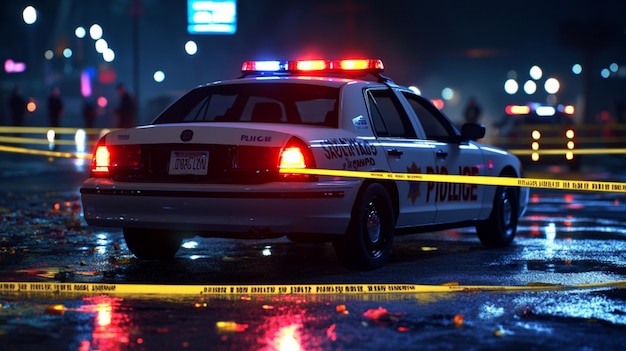 a police car with the word emergency on the back of it