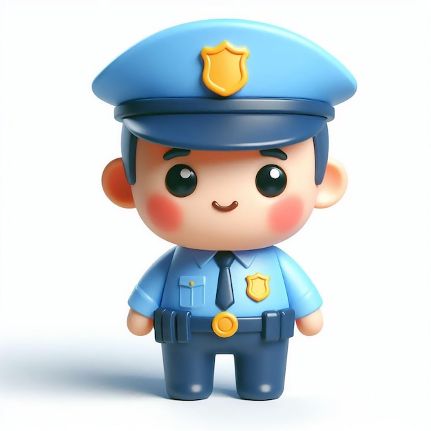 POLICE MAN 3D CUTE RENDER OCCUPATION ILLUSTRATION STYLE