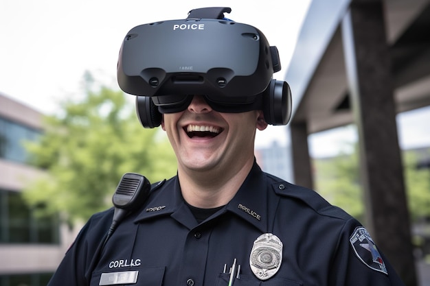 Police wearing vr aesthetic photo