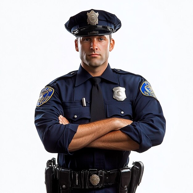 police on white background