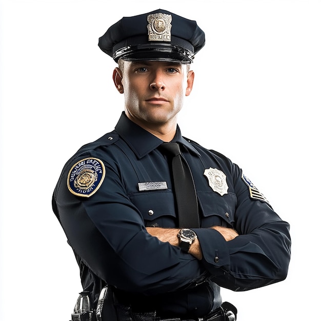 police on white background