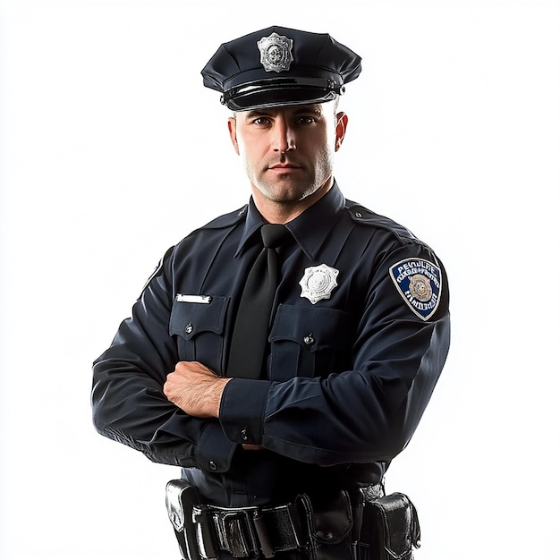 police on white background