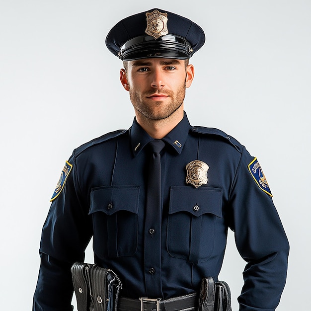 police on white background