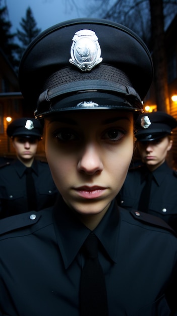 policewoman HD 8K wallpaper Stock Photographic Image