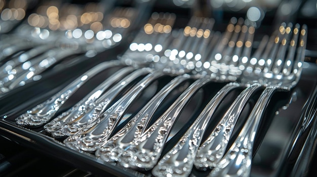 Polished Silver Seafood Forks A Background