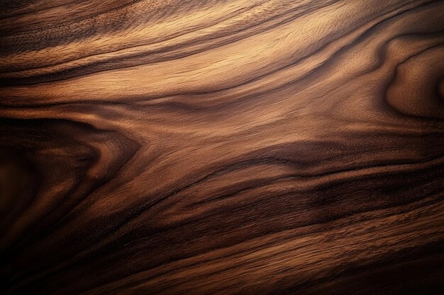 Photo polished walnut wood background with space for text