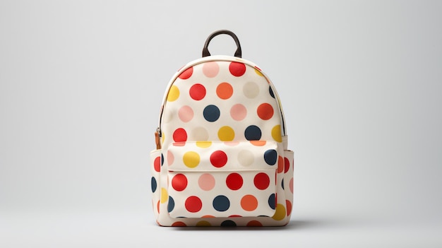 Polka Dot Backpack on a White Background