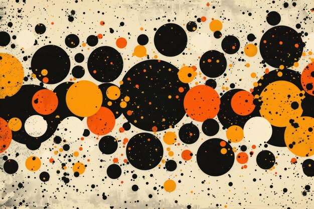 Photo polka dot travel adventure vibrant orange black and white spots on grungy paper background