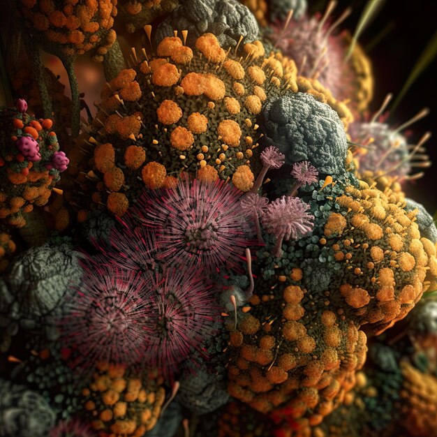 Pollen allergic substance extreme closeup very detailed AI generative