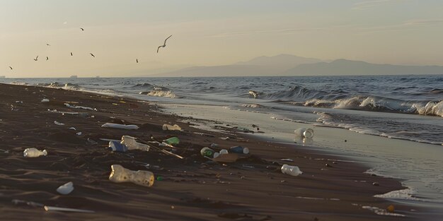 Polluted Beach Litter