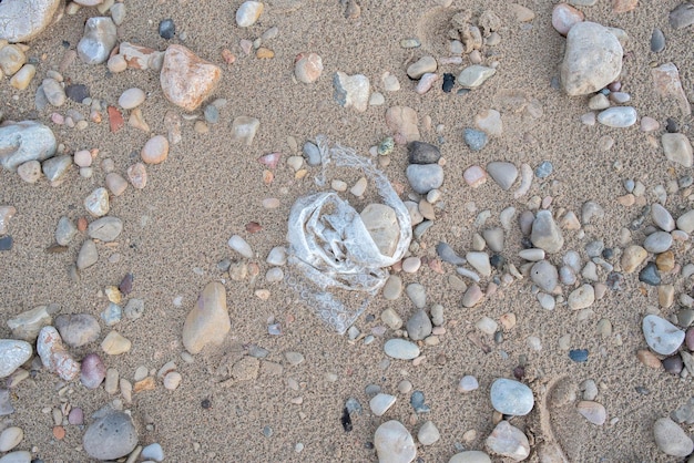 Pollutions and garbage on the beach