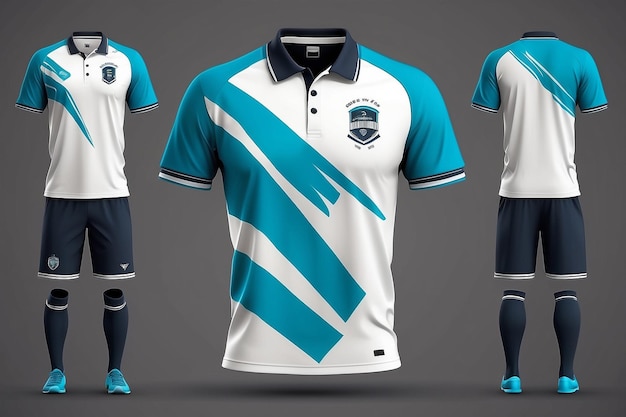 Polo shirt mockup template design for soccer jersey football kit or sportswear Sport uniform