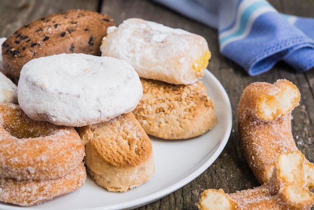 Polvorones and mantecados traditional cakes in spain