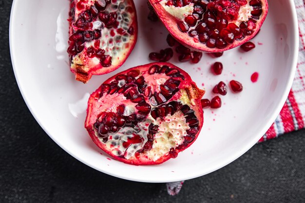 pomegranate fruit fresh food snack on the table copy space food background rustic top view