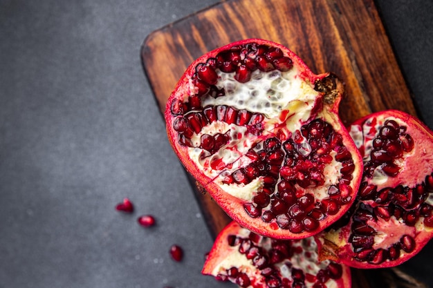 pomegranate fruit fresh food snack on the table copy space food background rustic top view