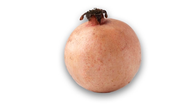 A pomegranate fruit is on a white background.