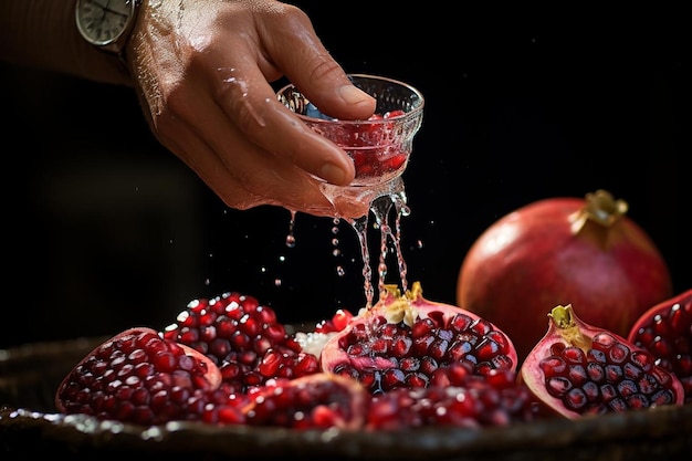 Pomegranate juice on white Closeup shot Pomegranate juice image photography