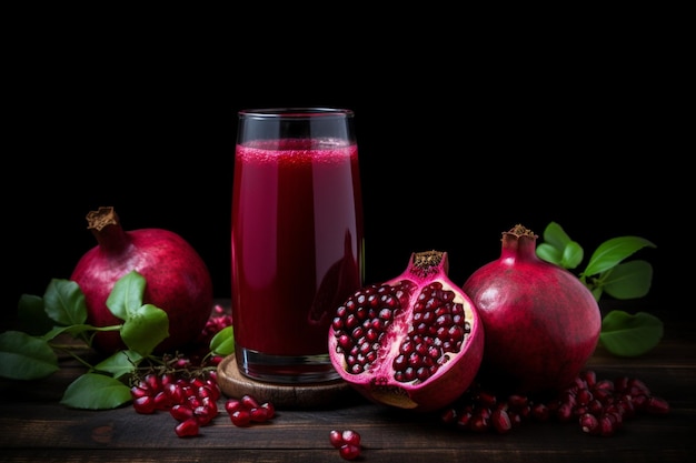 Pomegranate juice with seeds on a transparent background