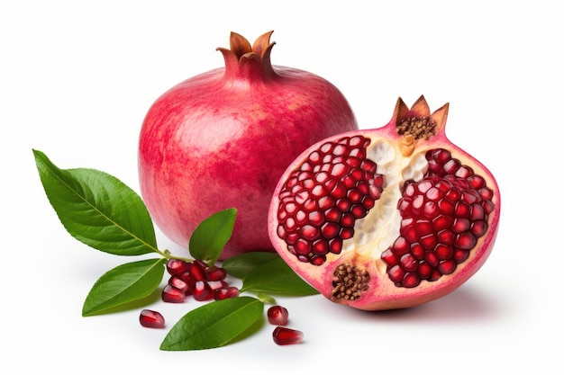 Pomegranate and a pomegranate on a white background