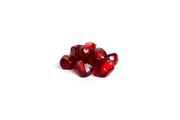 Pomegranate seeds isolated on white background. Pomegranate. High quality photo