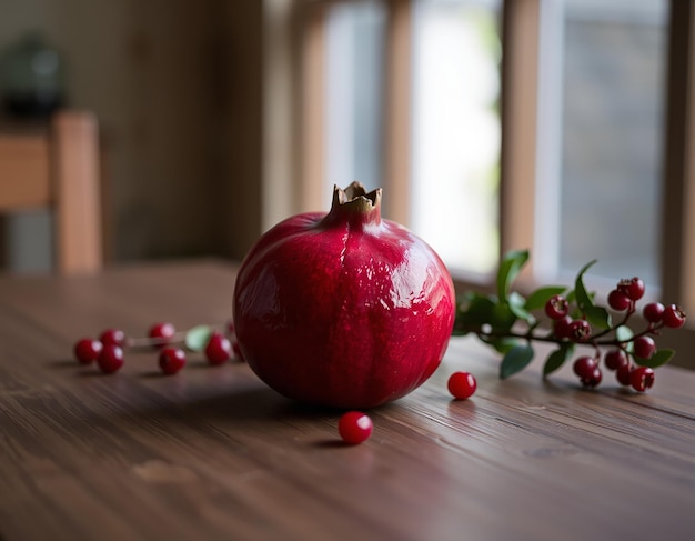 Photo pomegranate on the table pomegranate on the table