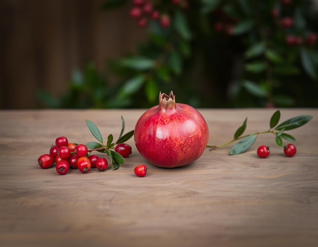 Photo pomegranate on the table pomegranate on the table