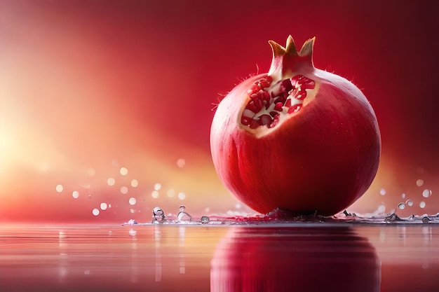 A pomegranate with a crown on it