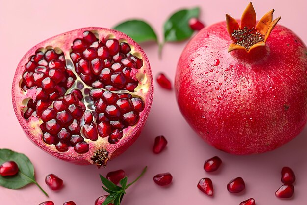 Photo a pomegranate with the word pomegranate on the top