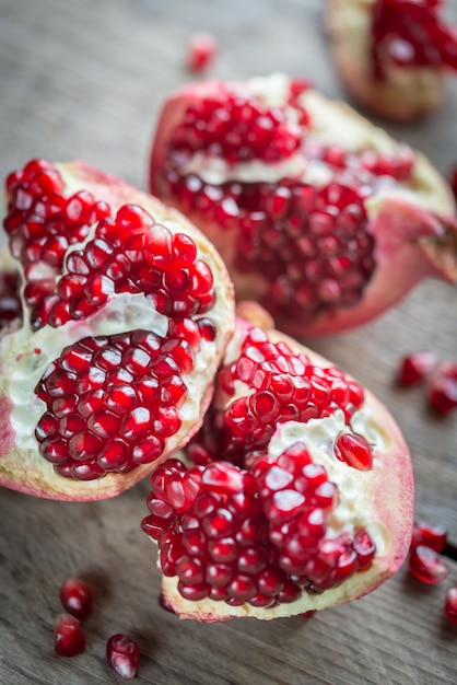 Pomegranate on the wood