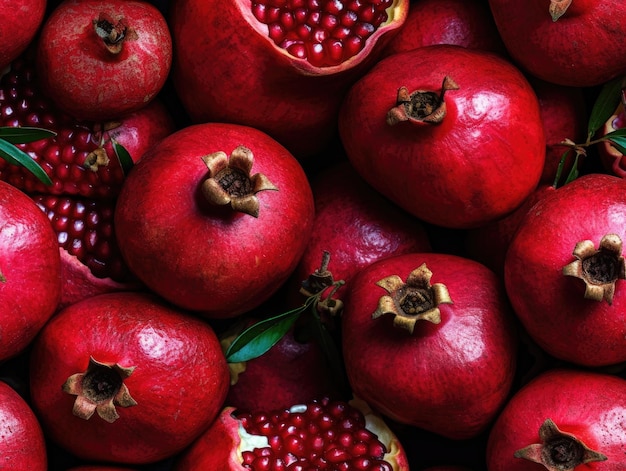 Pomegranates background as seamless tile generative AI