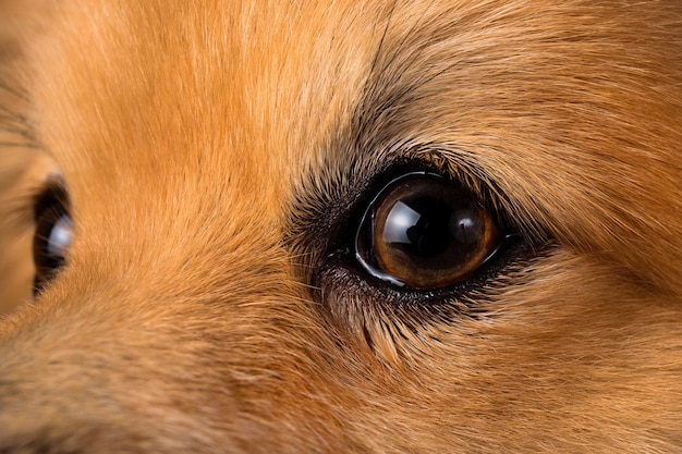 Pomeranian spitz Dog eye close up