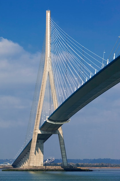 Pont de Normandy over river Seine, France