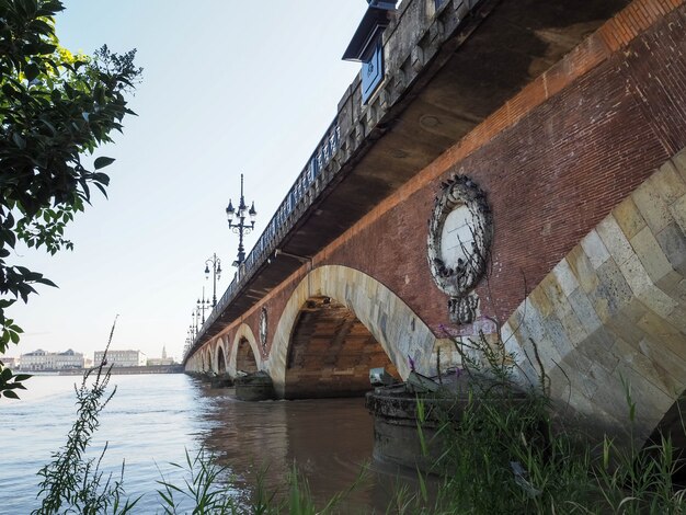 Pont de Pierre (Peter's Bridge) over the River Garonne in Bordeaux