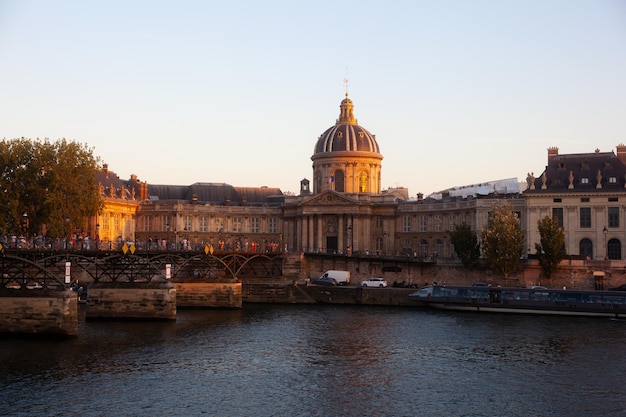 Pont des Arts Artists bridge of Paris with the Institut de France in the background